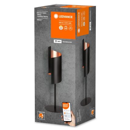 Ledvance - Lâmpada de mesa LED regulável SMART+ DECOR TWIST LED/12W/230V 3000-6500K Wi-Fi preta