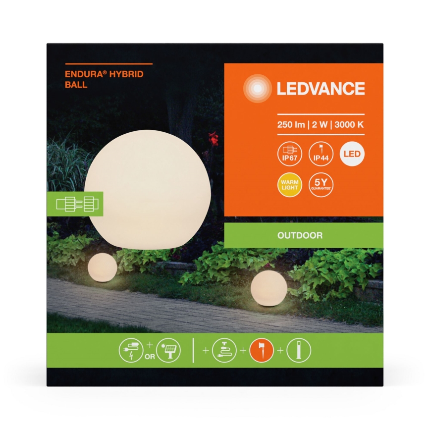 Ledvance - Lâmpada LED Exterior ENDURA HYBRID BALL LED/2W/12V IP44