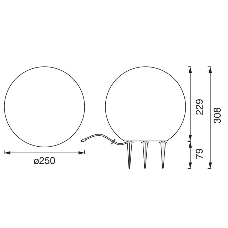 Ledvance - Lâmpada LED Exterior ENDURA HYBRID BALL LED/2W/12V IP44