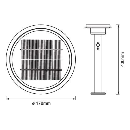 Ledvance - Lâmpada solar LED regulável com sensor CIRCLE LED/6W/3,2V 2200 mAh IP44