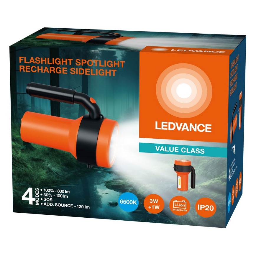 Ledvance - Lanterna recarregável LED com power bank FLASHLIGHT LED/3W/5V 2400 mAh