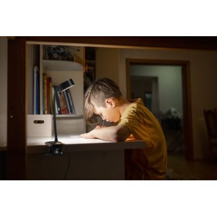 Ledvance - Candeeiro de mesa LED tátil dimável com clipe CYLINDER LED/4,8W/5V 3000-6500K preto