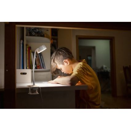 Ledvance - Candeeiro de mesa LED regulável por toque com clip CYLINDER LED/4,8W/5V 3000-6500K branco