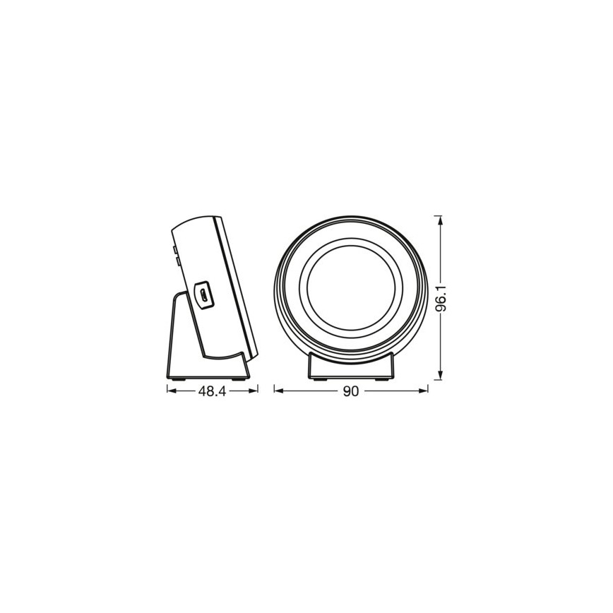 Ledvance - Relógio Digital LED com Iluminação NIGHTLUX LED/0,3W/5V 1000mAh 3000/4000/6500K
