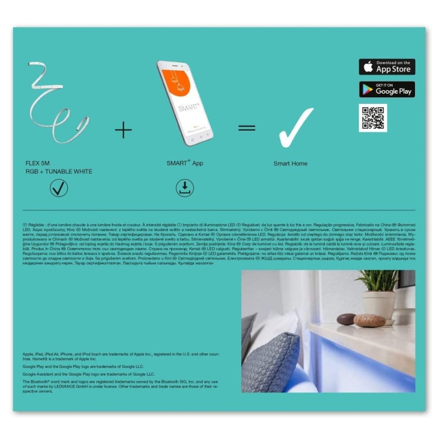 Ledvance - LED RGB+TW Tira com regulação SMART+ FLEX 5m LED/16W/230V 2700K-6500K Bluetooth