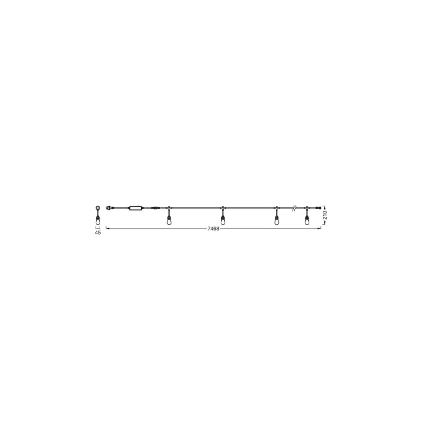 Ledvance - Cordão exterior LED RGBW regulável SMART+ STRING 12xLED/0,37W/230V IP44 Wi-Fi