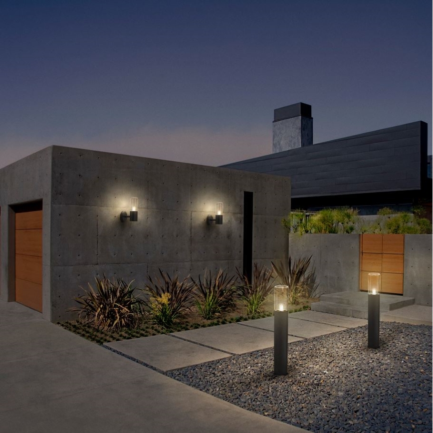 Ledvance - Luminária de parede exterior com sensor FIGO CYLINDER 1xE27/20W/230V