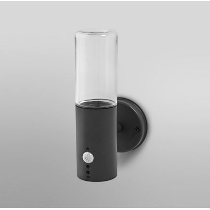 Ledvance - Luminária de parede exterior com sensor FIGO CYLINDER 1xE27/20W/230V