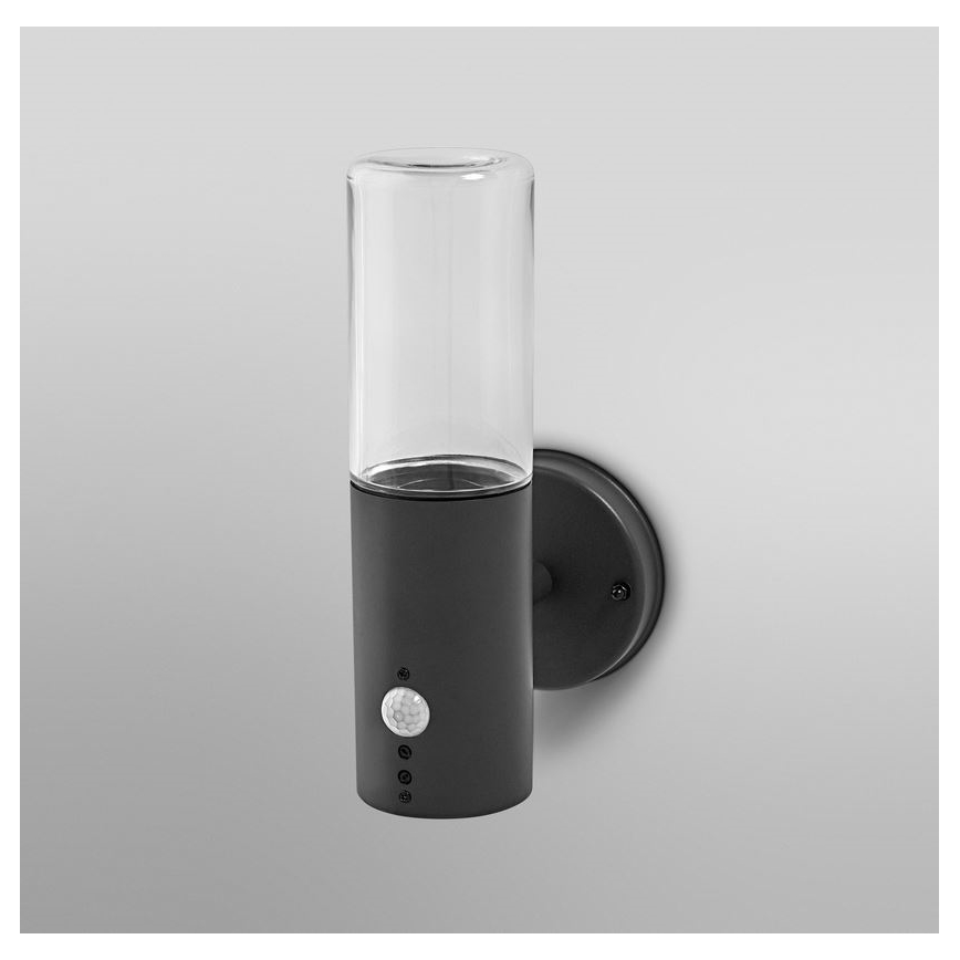 Ledvance - Luminária de parede exterior com sensor FIGO CYLINDER 1xE27/20W/230V