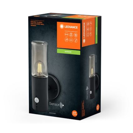 Ledvance - Luminária de parede exterior com sensor FIGO CYLINDER 1xE27/20W/230V