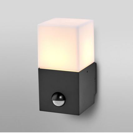 Ledvance - Luminária de parede exterior com sensor FIGO SQUARE 1xE27/20W/230V