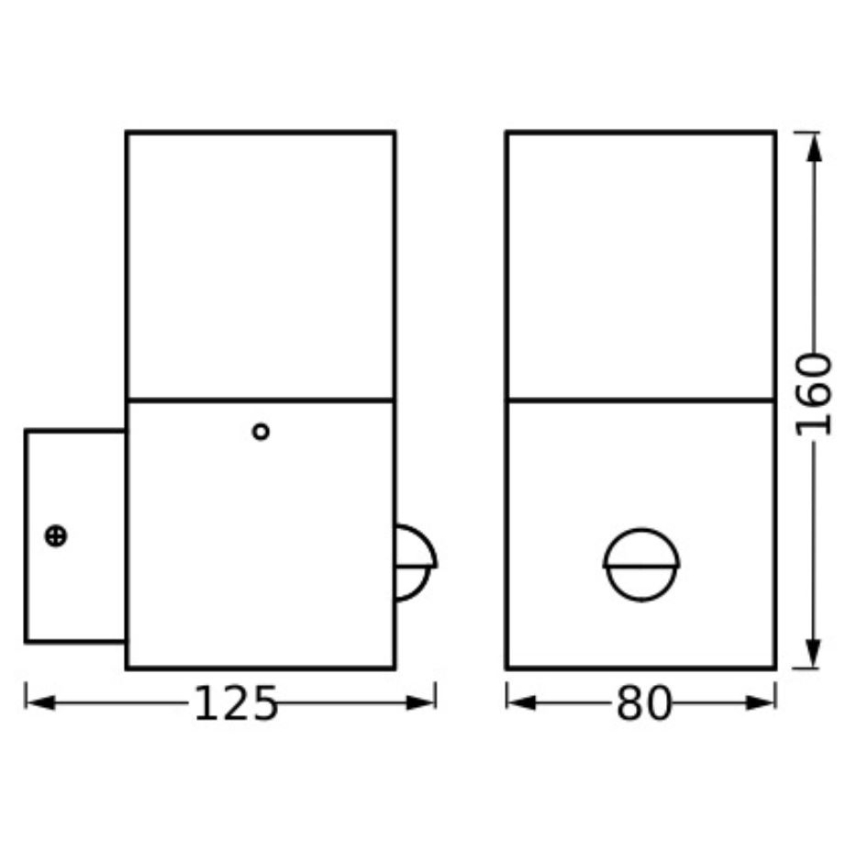 Ledvance - Luminária de parede exterior com sensor FIGO SQUARE 1xE27/20W/230V