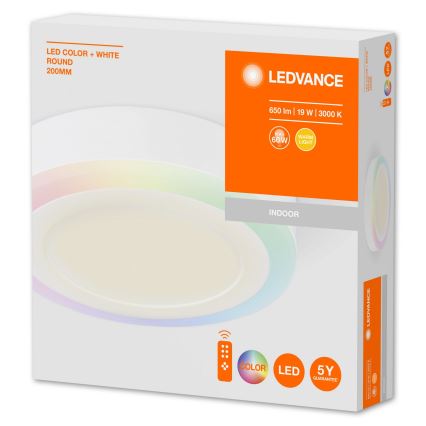 Ledvance - Luminária de teto LED RGB dimmerizável LED/19W/230V + controlo remoto