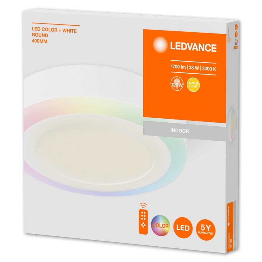 Ledvance - Plafon LED RGB regulável LED/38W/230V + controlo remoto