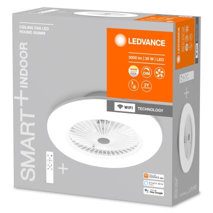 Ledvance - Luminária de teto LED dimmerizável com ventilador SMART+ LED/35W/230V Wi-Fi 3000-6500K + controlo remoto