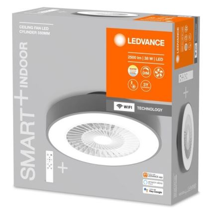 Ledvance - Luminária de teto LED dimmerizável com ventilador SMART+ LED/38W/230V 3000-6500K Wi-Fi + controlo remoto