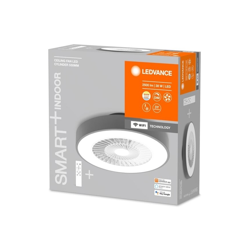 Ledvance - Luminária de teto LED dimmerizável com ventilador SMART+ LED/38W/230V 3000-6500K Wi-Fi + controlo remoto