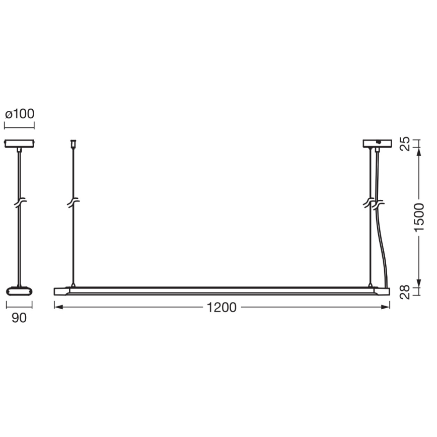 Ledvance - Luminária suspensa LED dimerizável OFFICE LINE LED/40W/230V