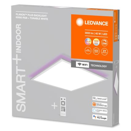 Ledvance - Painel LED RGBW regulável SMART+ PLANON LED/40W/230V 3000-6500K 60x60 cm Wi-Fi + controlo remoto