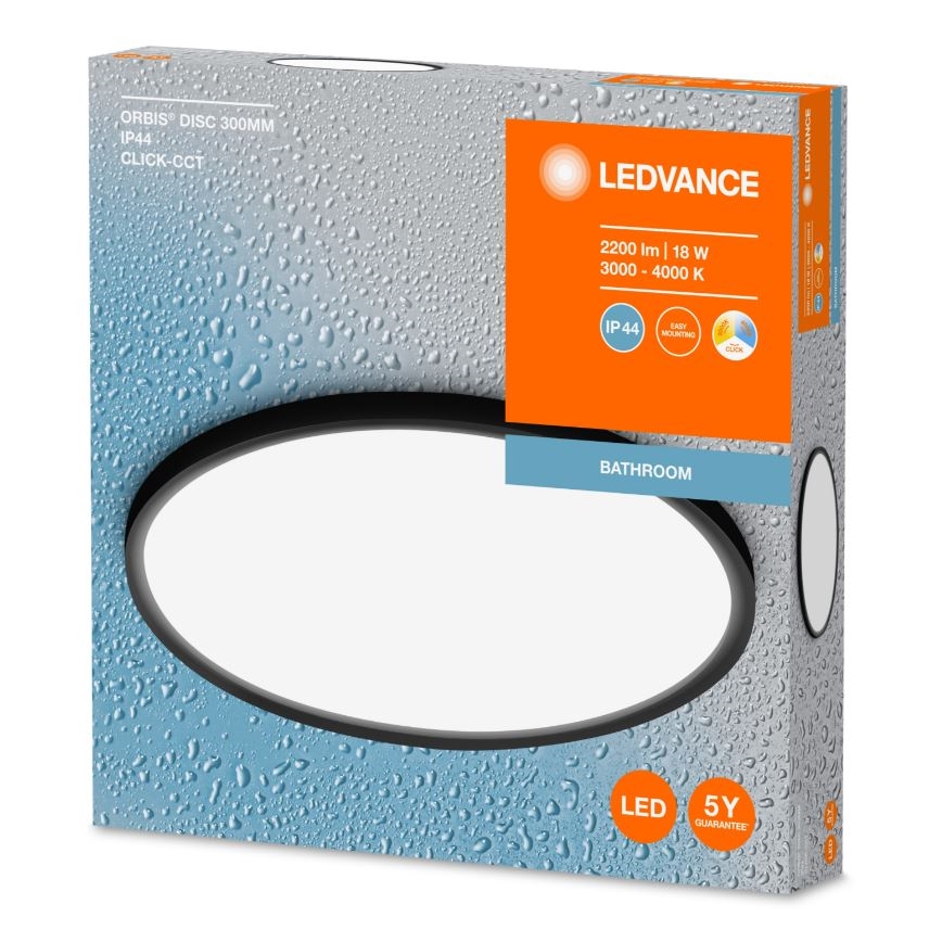 Ledvance - Plafonier LED para casa de banho DISC LED/18W/230V 3000/4000K IP44