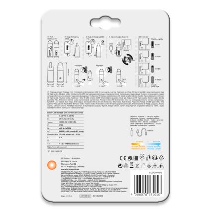 Ledvance - Power bank LED com função de lanterna MOBILE LED/0,5W/5V 1800mAh 2xUSB