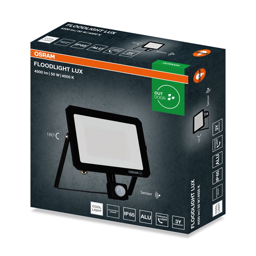 Ledvance - Refletor LED com sensor FLOODLIGHT LED/50W/230V 4000K IP65
