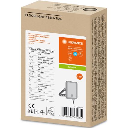 Ledvance - Projetor LED Exterior com Sensor FLOODLIGHT LED/10W/230V 4000K IP65