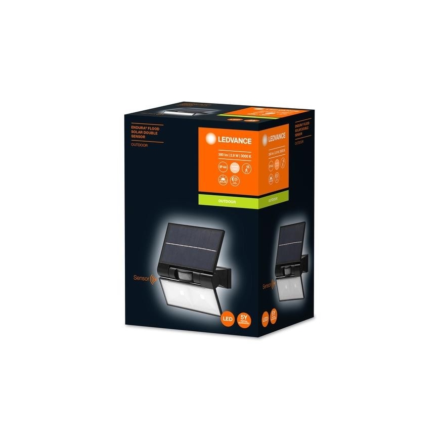 Ledvance - Refletor de parede solar LED para exterior com sensor de movimento e crepúsculo FLOOD LED/2,9W/3,7V 2600 mAh IP44