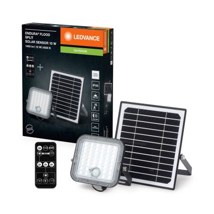 Ledvance - Refletor solar LED regulável com sensor de movimento e crepúsculo FLOOD SPLIT LED/10W/3,2V 5000 mAh IP65 + controlo remoto