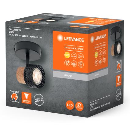 Ledvance - Luminária de teto LED DECOR CORK 1xGU10/3,4W/230V