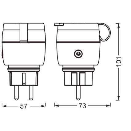 Ledvance - Tomada inteligente para exterior SMART+ 3680W/230V/Tipo F/SCHUKO 16A IP44 preto
