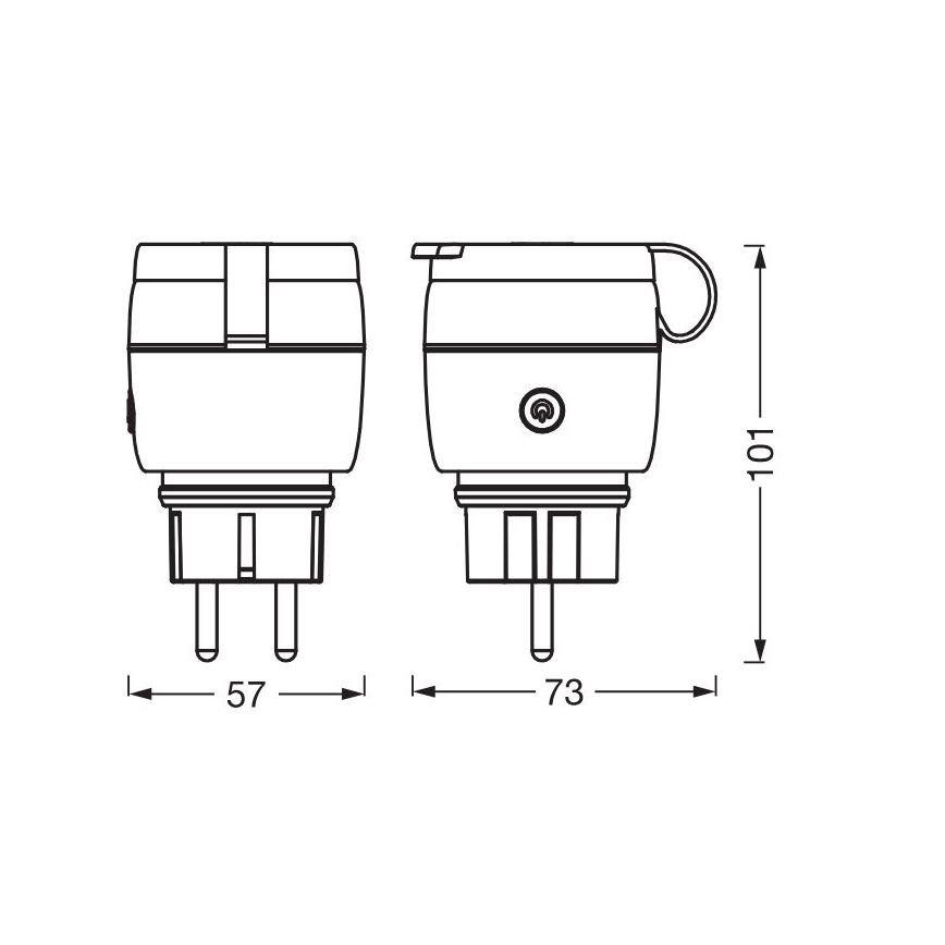 Ledvance - Tomada inteligente para exterior SMART+ 3680W/230V/Tipo F/SCHUKO 16A IP44 preto