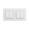 Legrand - 2x Interruptor duplo em série č. 5 com moldura NILOE STEP, branco