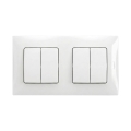 Legrand - 2x Interruptor duplo em série n.º 5 com moldura NILOE branca