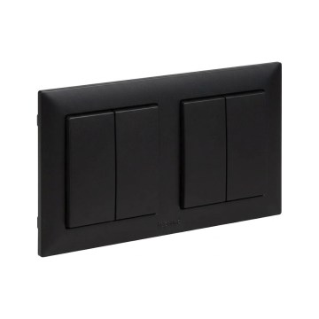 Legrand - 2x Interruptor em série duplo n.º 5 com moldura SUNO preta