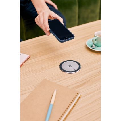 Legrand 654981 - Coluna de tomadas para tampo de mesa 4x230V + 2xUSB-A + 2xUSB-C + carregamento sem fios