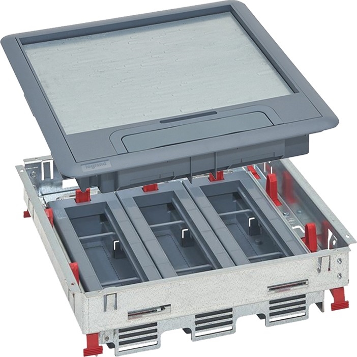 LEGRAND - Caixa de pavimento para pisos duplos 24 módulos (12 dispositivos 45x45)