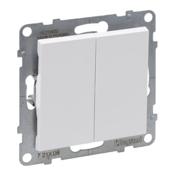 Legrand - Interruptor de escada duplo č. 6+6 sem moldura SUNO branco