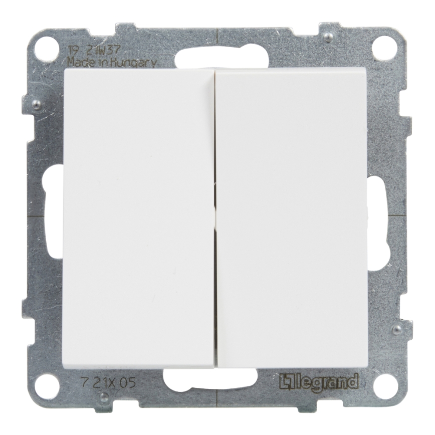 Legrand - Interruptor de escada duplo č. 6+6 sem moldura SUNO branco