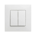Legrand - Interruptor de escada duplo n.º 6+6 com moldura NILOE branca
