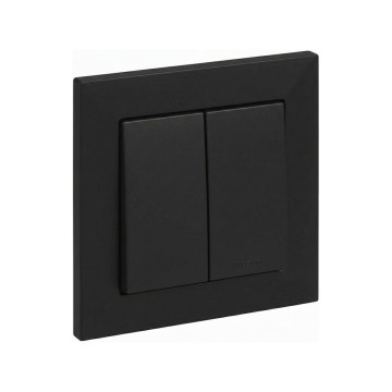 Legrand - Interruptor de escada duplo n.º 6+6 com moldura SUNO preta
