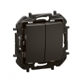 Legrand - Interruptor de escada duplo n.º 6+6 sem moldura NILOE preto