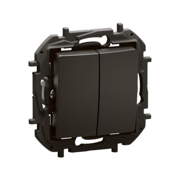 Legrand - Interruptor de escada duplo n.º 6+6 sem moldura NILOE preto