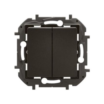 Legrand - Interruptor de escada duplo n.º 6+6 sem moldura NILOE preto