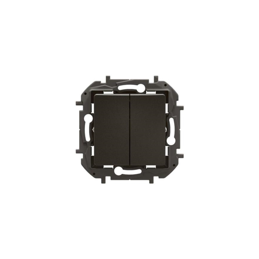 Legrand - Interruptor de escada duplo n.º 6+6 sem moldura NILOE preto