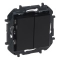 Legrand - Interruptor de escada duplo n.º 6+6 sem moldura NILOE STEP preto