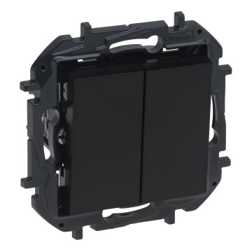 Legrand - Interruptor de escada duplo n.º 6+6 sem moldura NILOE STEP preto