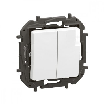 Legrand - Interruptor de escada duplo sem moldura n.º 6+6 NILOE branco