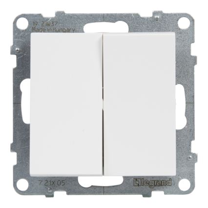 Legrand - Interruptor de escada duplo sem moldura n.º 6+6 SUNO branco