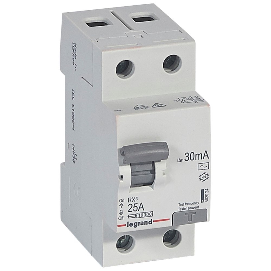 Legrand - Interruptor diferencial bipolar RX3 2P 25A 30MA AC